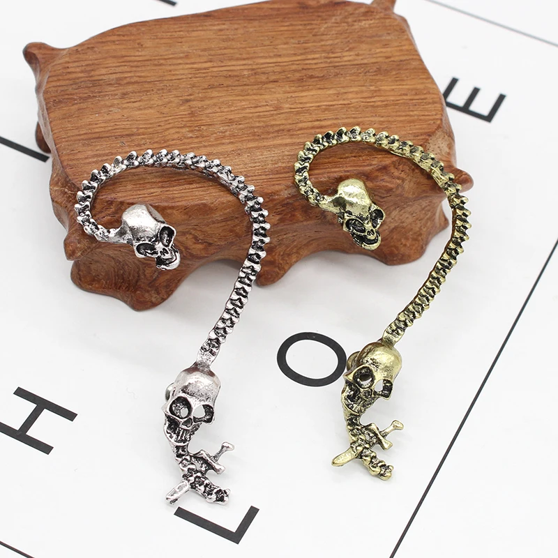 

Newest Fashion Punk Skull Skeleton Earrings For Women Gift 2 Color Trendy Skull Alloy Earrings Jewelry Wholesale