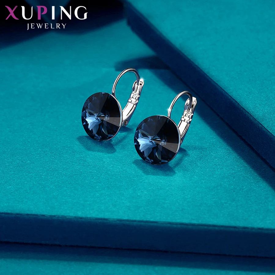 Xuping простой дизайн обручи серьги Модные Кристаллы от Swarovski Специальный стиль для девочек ювелирные изделия подарок S143/S142.2-97326/206