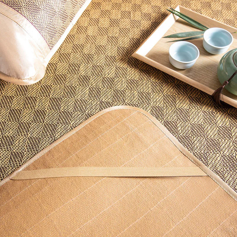 

Summer Mat Kit Foldable Natural Plant Fiber Rattan Mat Bed Mattress Protection Pad Formaldehyde Free Cool Bed Cover
