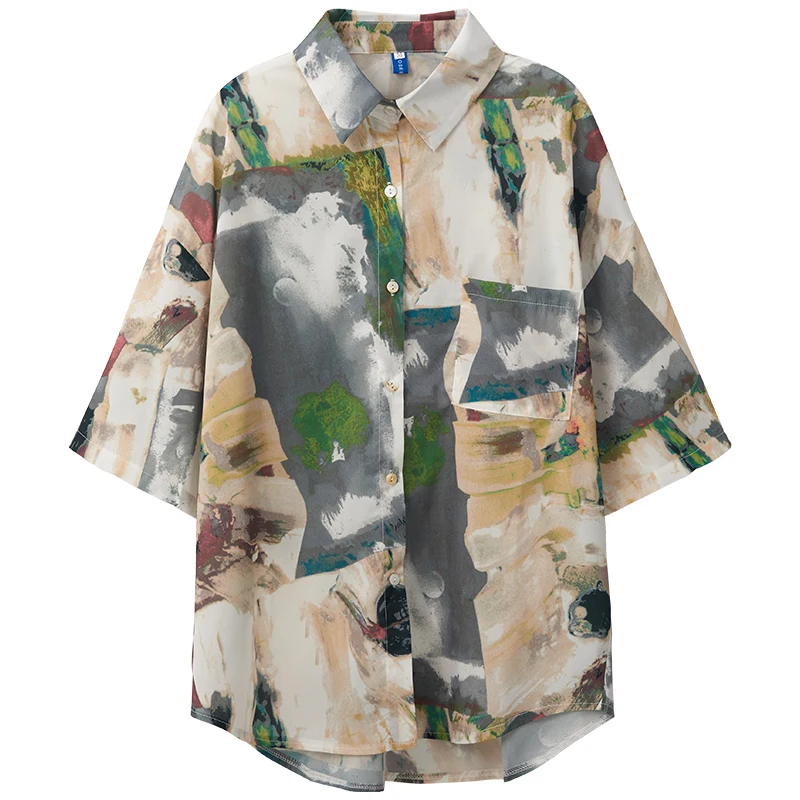 

Short sleeve floral shirt for women's summer design