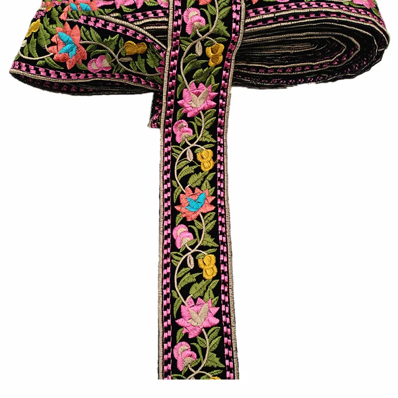 Винтажная Цветочная вышитая отделка в богемном стиле для женской одежды своими