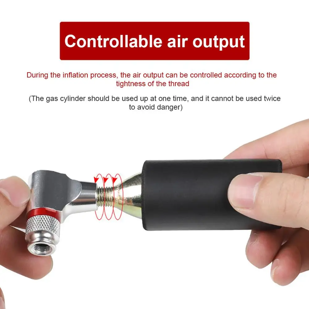 Серебряный насос CO2 для быстрого накачивания велосипедного насоса алюминиевая