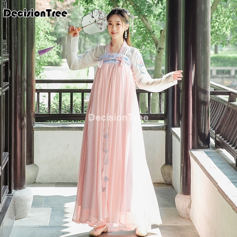 

2021 платье ханьфу, традиционная китайская одежда, одежда ханьфу в старинном стиле, китайское народное танцевальное платье, сказочное платье ...