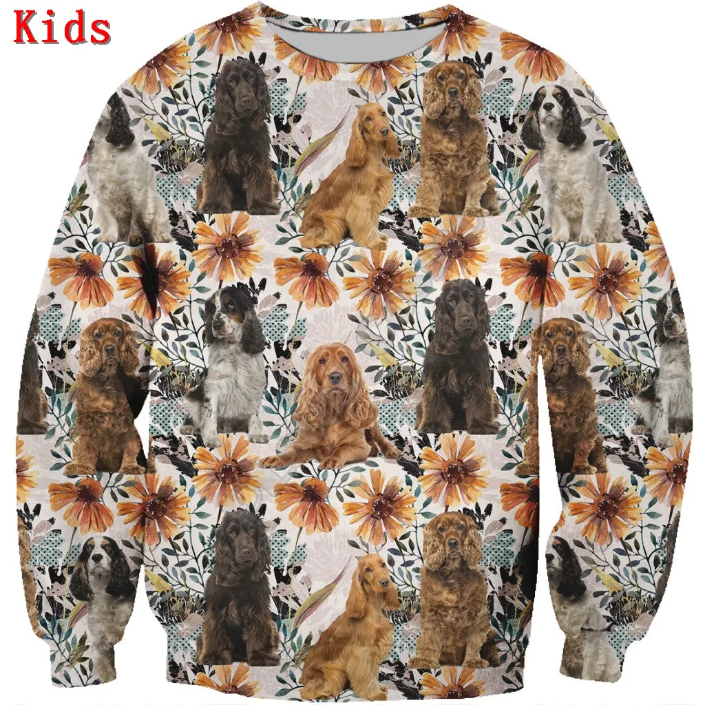 Autumn Winter Dachshund 3d printed Hoodies Pullover Boy Girl Long Sleeve Shirts Kids Funny Animal Sweatshirt