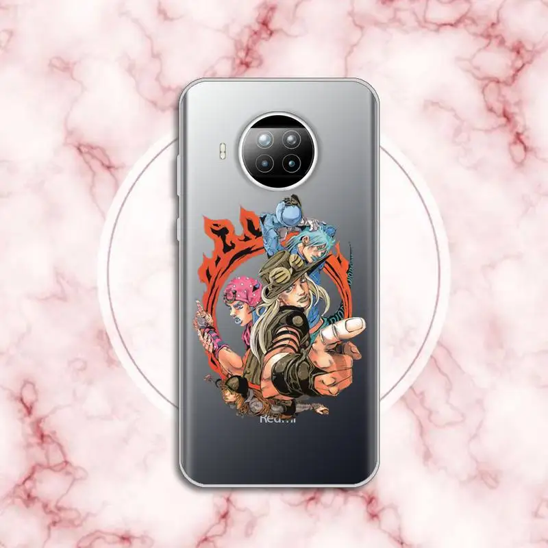 

JOJO BIZARRE ADVENTURE OVER HEAVEN Anime Phone Case Transparent for Xiaomi Redmi note 10 t 8 9 pro lite 11