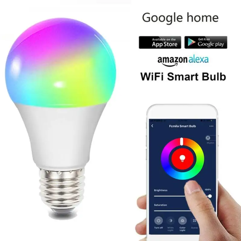 

LED Smart Light Bulb 6W E14/E26/B22/E27/G10 WiFi RGB Color Changing Dimming App Control Alexa/Google Lighting Lamps