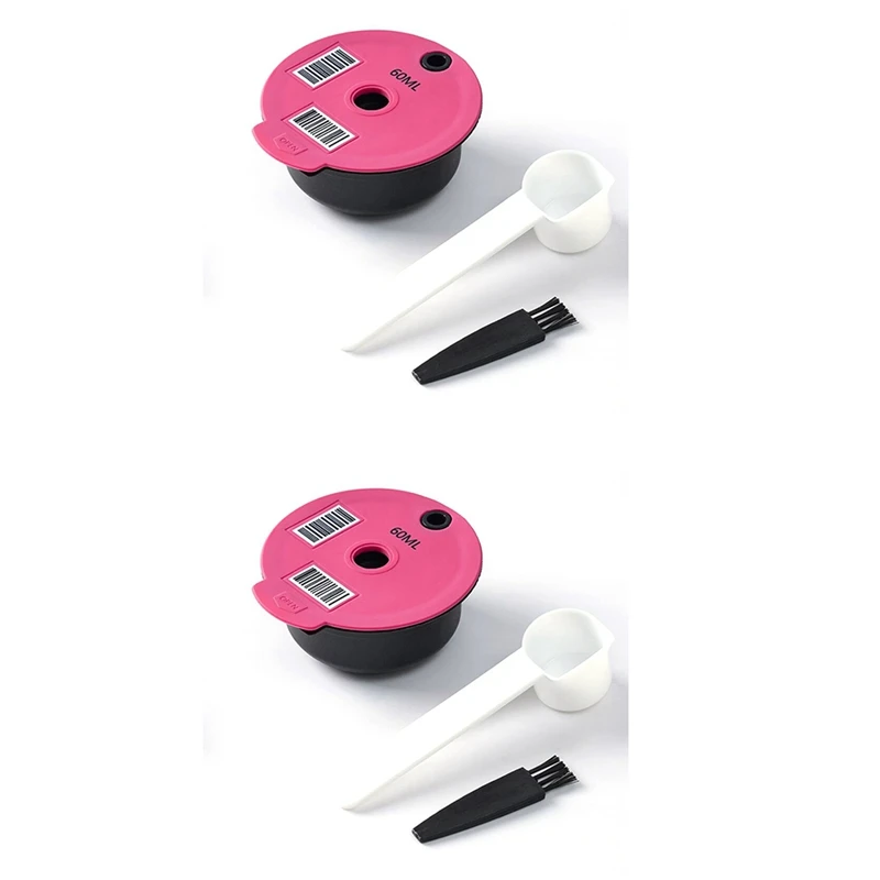 

2PCS Refillable PP Coffee Capsule Pod for Tassimo Stainless Steel Mesh Refillable Reusable Coffee Filter Cups