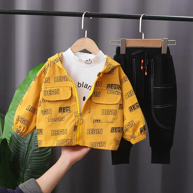 

Детская хлопковая куртка, штаны, 2 шт./компл., для мальчиков, весна 2021