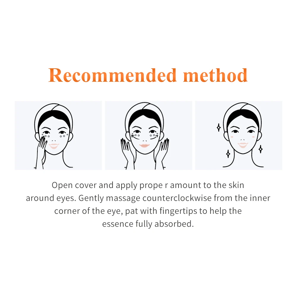 

Vitamin C Eye Serum Fading Dark Circles Anti-Wrinkle liminate puffiness Eye Care With Massage Head 20g