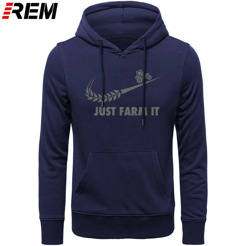 Худи rem Fashion Just Farm It для мужчин, с круглым вырезом, хлопок, с длинным рукавом, фермер, фермерский человек, топы, Толстовки, Толстовки - Цвет: NAVY GRAY