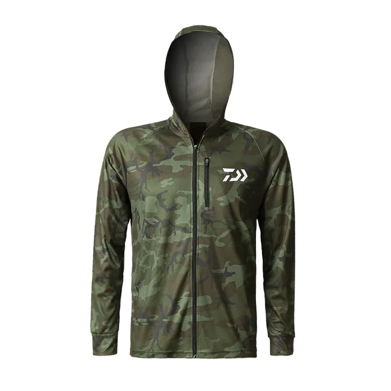 

2021 new Camouflage Male Fishing Outdoor sport Sunscreen Long Sleeve Breathable Quick Drying Ultraviolet-proof hiking shirt