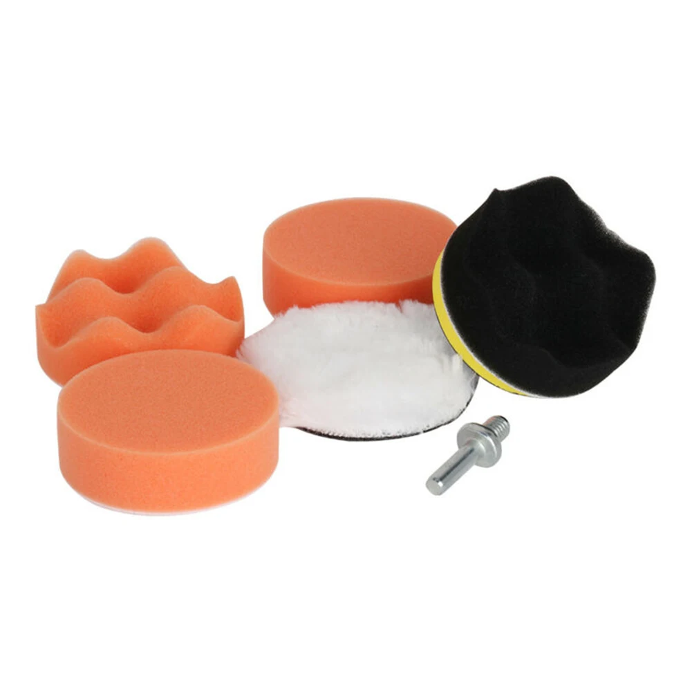 

7Pc 3 Inch Sponge Wool Buffing Polishing Pad Kit For Car Polisher Drill Adapter Wool Sponge Polishing Pads For M10 Tool Sets