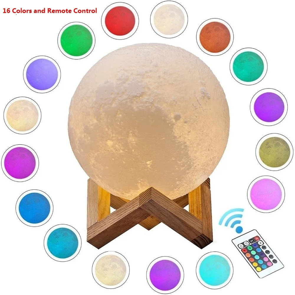 Светодиодный ночник с 3D принтом 16 цветов дистанционное управление светильник в