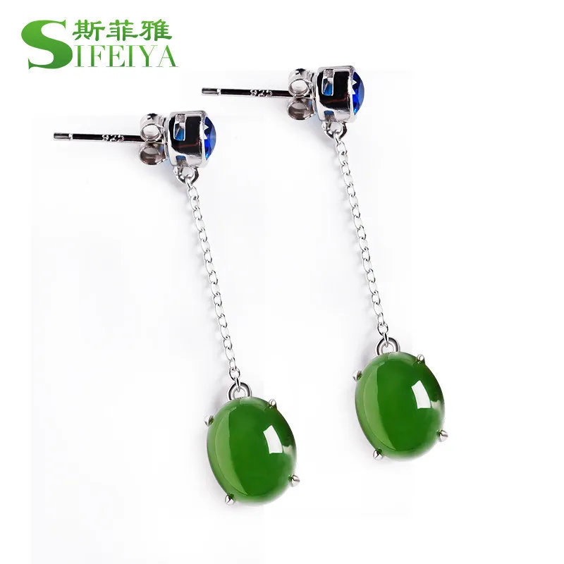 

2020 New Tassels Long Earrings Female With Certificate Of Manufacturers Selling Natural Eardrop Of Hetian Jade Water Droplets