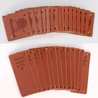 20pcs leather tags for handmade with love labels for clothes sew label hand made tag for hats knitted garment accessories