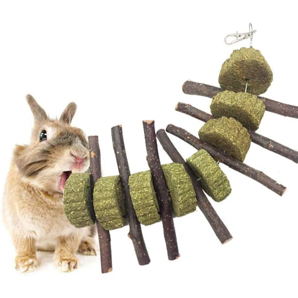 

Bunny Lapin Toys Chew Teeth Organic Apple Wood Molar Sticks Small Pets Rabbits Improves for Pet Dog Cat Toy Accessories#2021