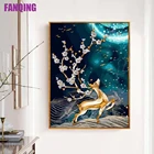 Алмазная 5D картина сделай сам, картина с полными квадратными и круглыми стразами, вышивка с золотым оленем, красивая мозаика, вышивка крестиком, украшение для дома