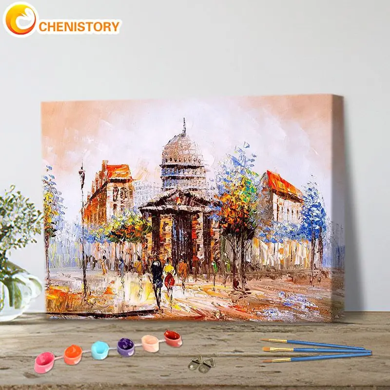 

Картина по номерам CHENISTORY, домашний пейзаж для взрослых, рамка «сделай сам», картина по номерам, акриловый рисунок на холсте, домашний декор