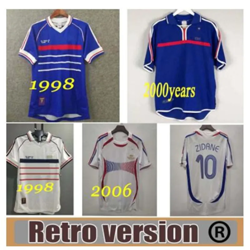 

1998 82 84 02 06 frana campees da copa do mundo retro vintage zidane henry maillot de p camisa de futebol uniformes camisas d