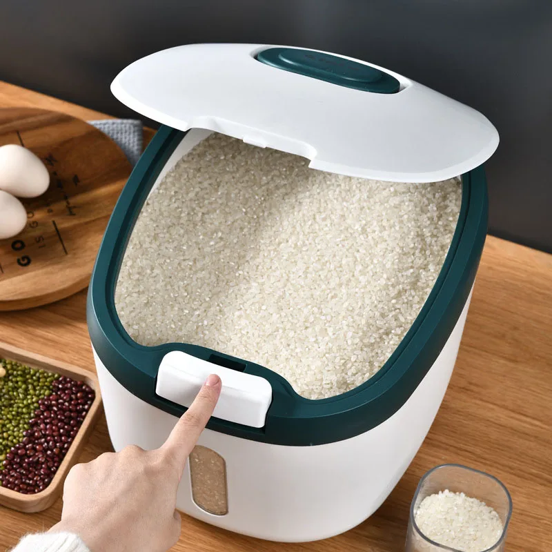 

Household Food Grade Rice Bucket Insect-Proof And Moisture-Proof Sealed Rice Box Storage Box Rice Dispenser Cereal Containers