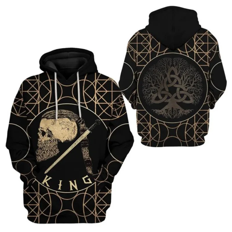 Стиль викингов Косплей Повседневная Свободная Толстовка пуловер с длинными