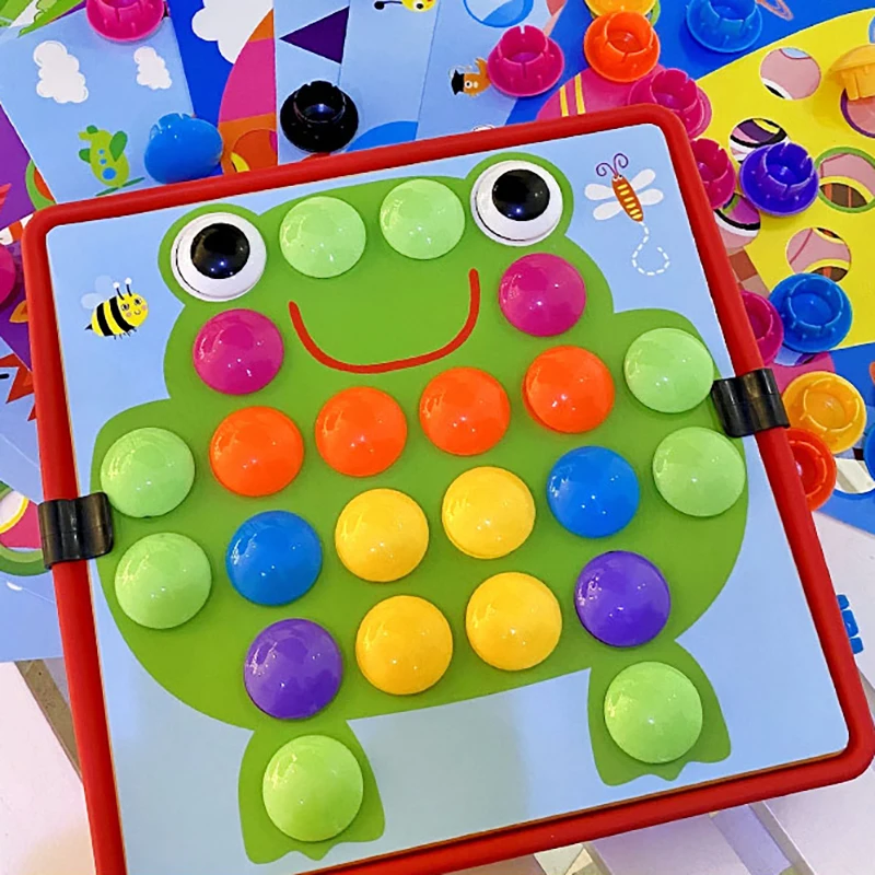

3D Puzzles Toy Colorful Buttons Assembling Mushrooms Nails Kit Mosaic Mushroom Puzzle For Kids Educational Kids Toy