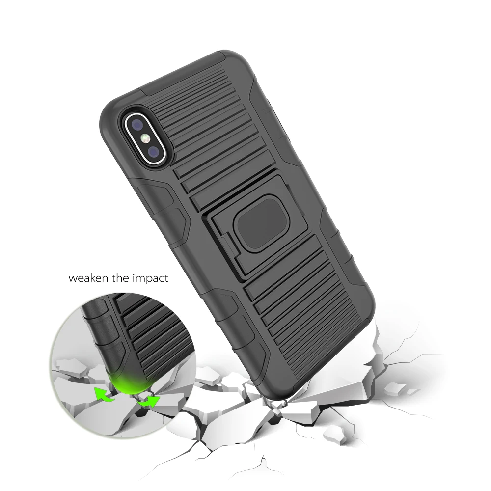 

3 In 1 Belt Clip Rugged Hybrid Robot Cell Phone Holster Case For iPhone X/XS/XS Max/XR
