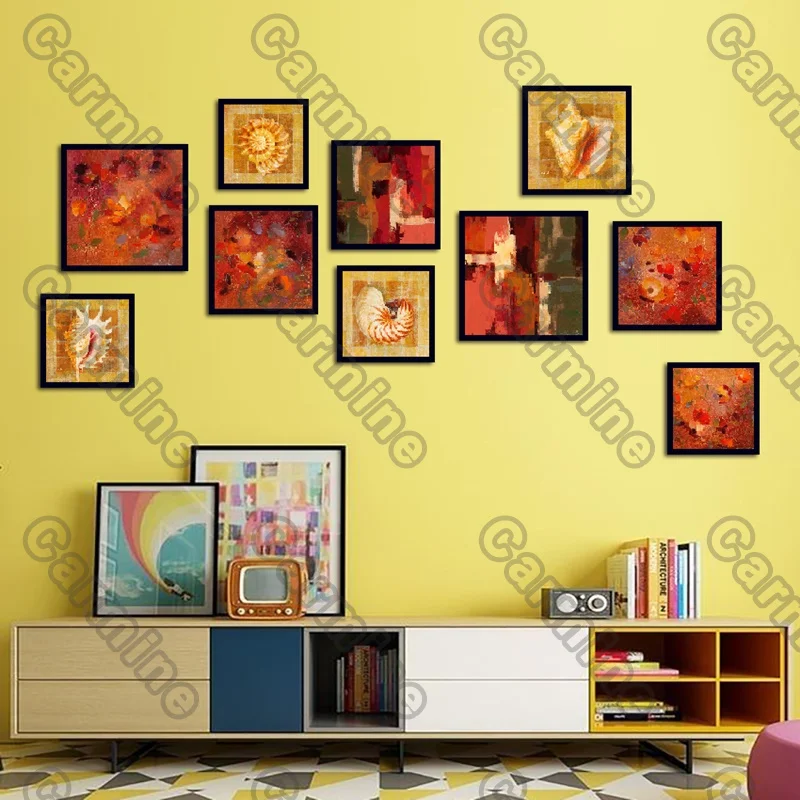 

Posters Plant Geometric Shape Abstract Canvas Painting and Prints Wall Art Decoration for Living Room and Bedroom Frameless