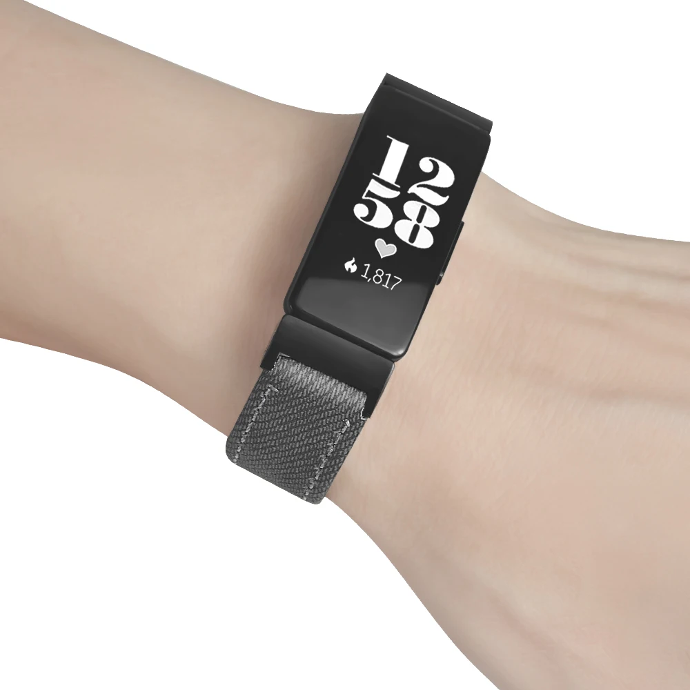 Винтажные кожаные часы ремешок из джинсовой ткани сменный для Fitbit Inspire трекер