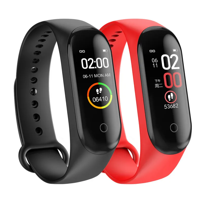 

M4 Smart Band Wristband Blood Pressure Heart Rate Monitor Pedometer Sports Bracelet Health Fitness Bracelet Pedometers