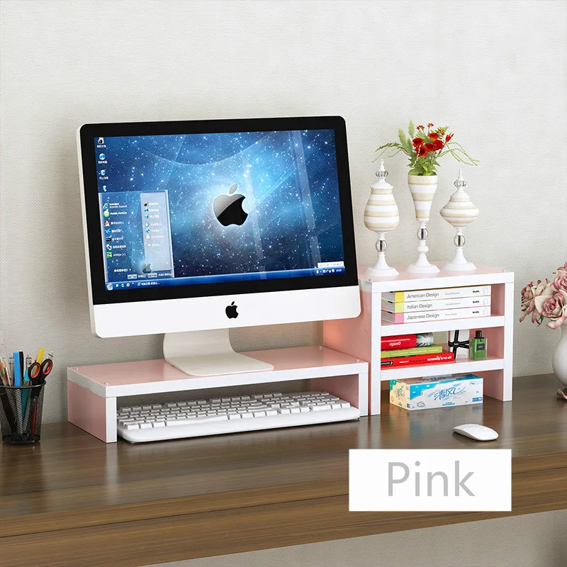 Wooden Computer Monitor Screen Display Increase Shelf Desktop TV Cabinet Storage Bracket Increased Home Organizer | Дом и сад