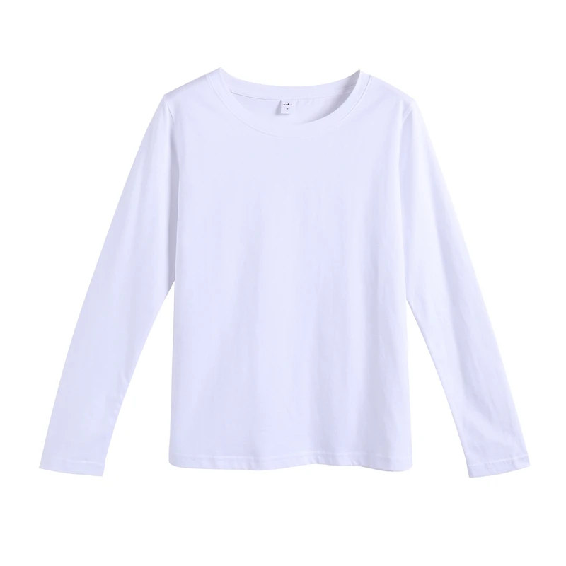 White YSK249 GIGOGOU, Женская Базовая футболка с длинным рукавом, осень-весна, 95% хлопок, футболка, S-3XL, однотонный топ, футболки, мягкая футболка Harajuku - Цвет: White YSK249