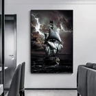 Винтажная Картина на холсте с изображением пиратского корабля для дрифтинга в море, черный плакат с парусной тематикой, картина на стену с изображением корабля, украшение для гостиной