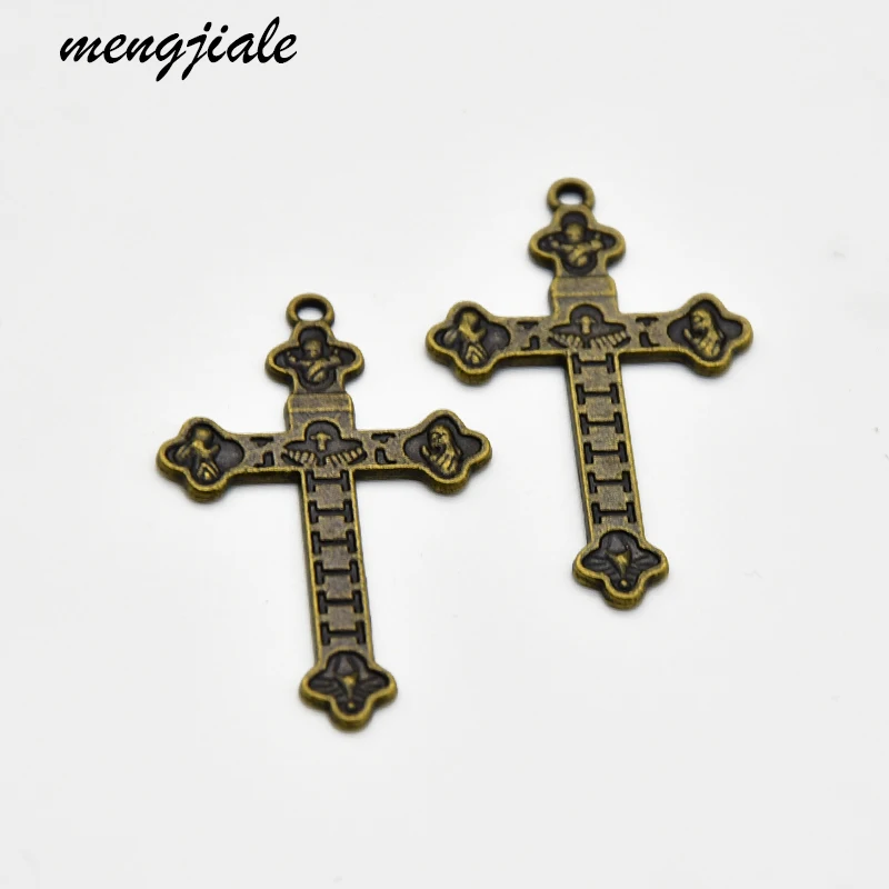 

10 шт. античные бронзовые готические подвески крест Иисуса подходит для изготовления подвесного браслета DIY ювелирные аксессуары ручной раб...