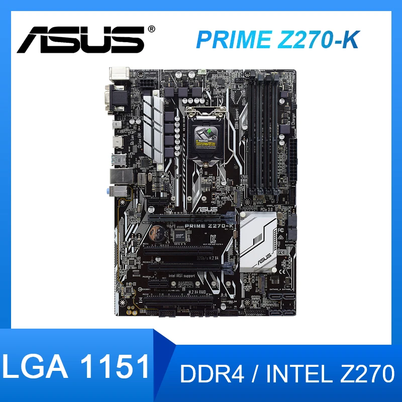 

Материнская плата ASUS PRIME Z270-K LGA 1151 DDR4 64 Гб PCI-E 3,0 M.2 USB3.1M.2 SATA 3 Intel Z270 ATX для процессоров Core i7i5i3