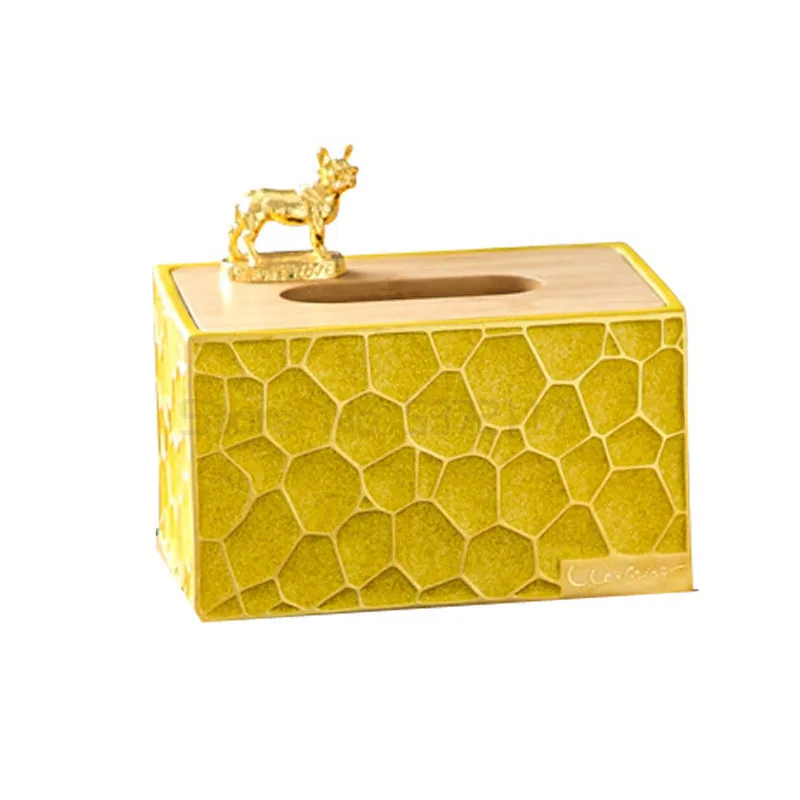 

Nordic Art Resin Fawn Tissue Box Remote Control Key Storage Container Modern Homeliving Room Dining Table Multifunctional Drawer