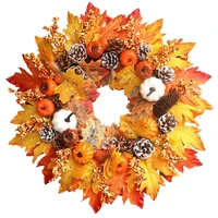 thanksgiving berry pumpkin wreath holiday decorative garland round shape door wreaths festival party front door decor household