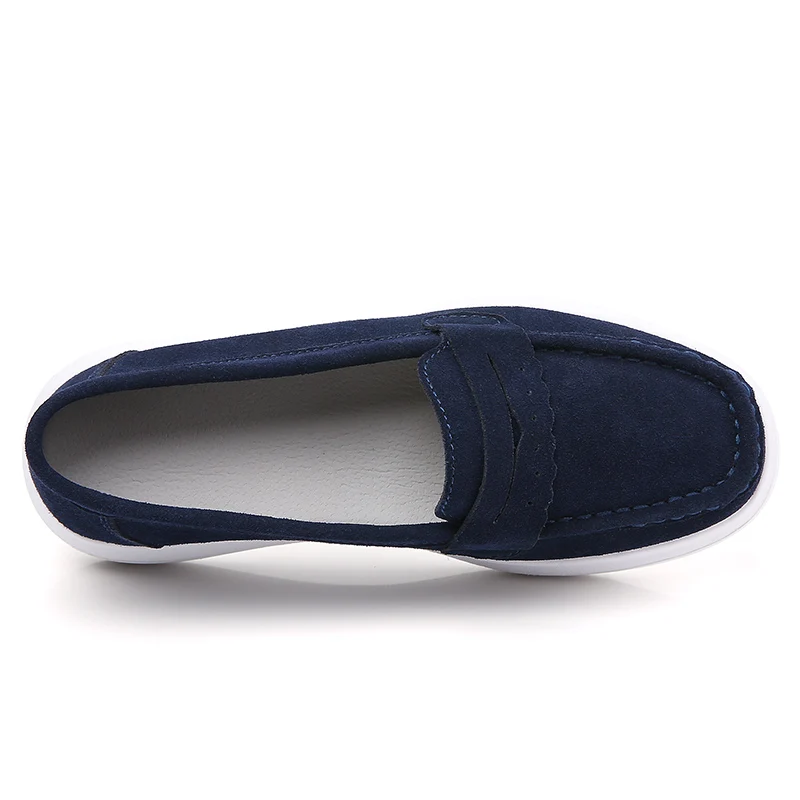 Мокасины EOFK женские на плоской подошве замшевые мягкие Модные Повседневные