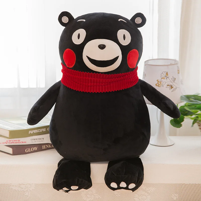 

20-90cm Bear Anime Plushie Kumamon Doll Japanese Scarf Black Bear Plush Toys Valentine's Day Gift