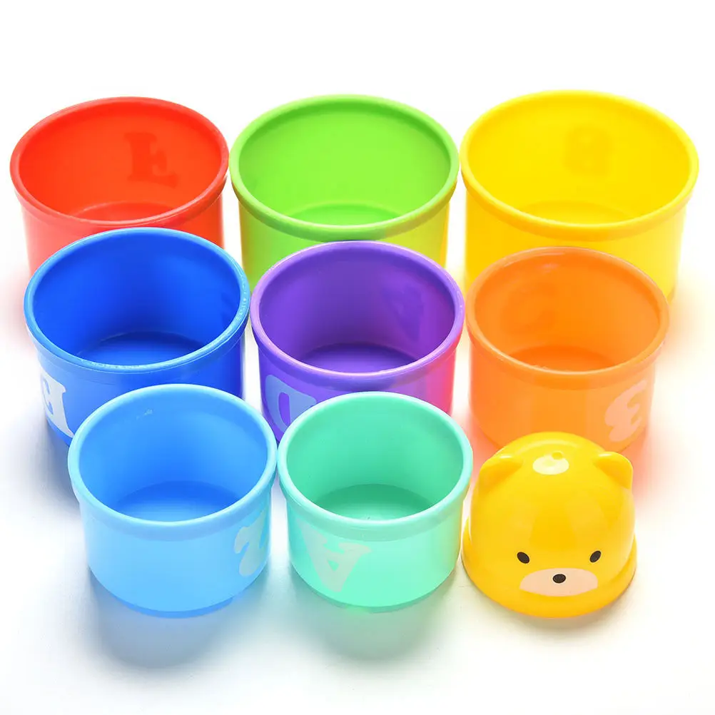 

1 Set Educational Kids Figures Letters Folding Cup Stacking Pagoda Baby Children Toy Early Intelligence Toys