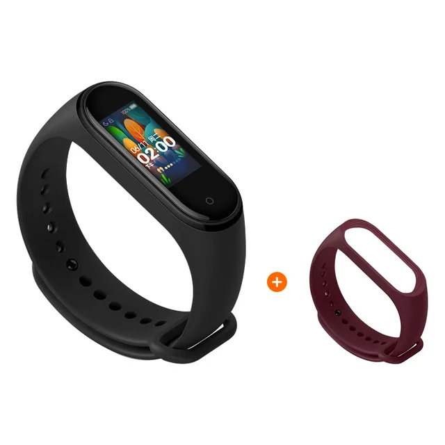 Add Wine Red Strap Глобальная версия Xiaomi Mi 4 смарт-Браслет фитнес-браслет трекер сердечного ритма цветной дисплей мгновенное сообщение 135 мАч часы - Цвет: Add Wine Red Strap