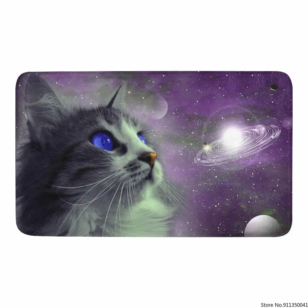 

Non-Slip Funny Cat Astronaut in Space Beautilful Animal Doormat Indoor/Outdoor Doormat Floor Mat Home Decor kitchen mat