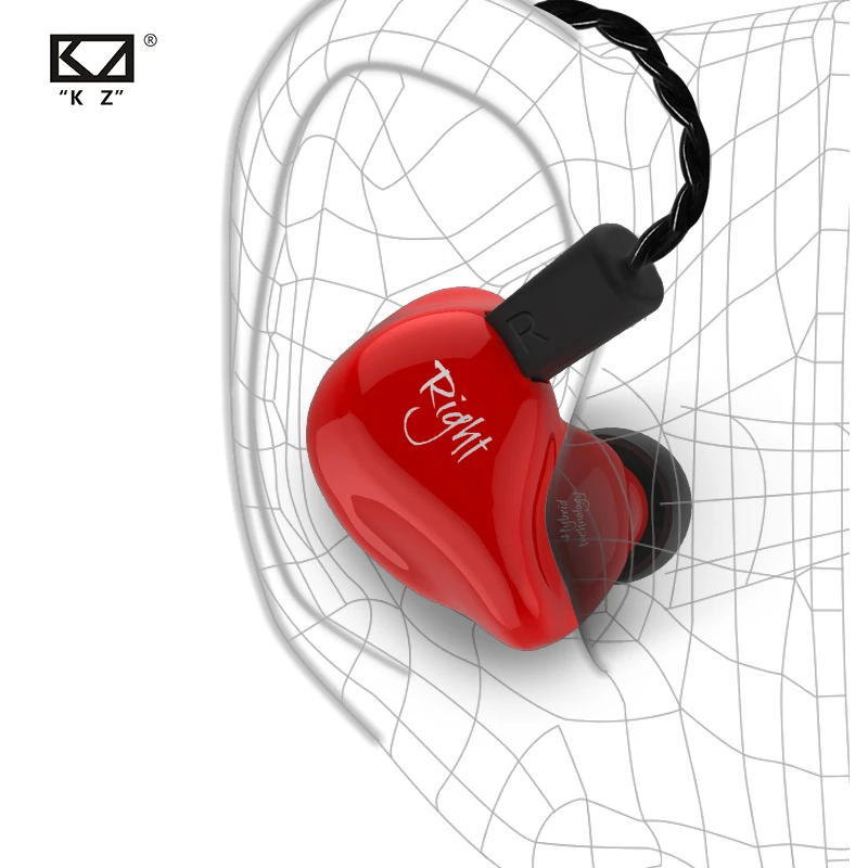 KZ ZS4 1BA+ 1DD Hifi спортивные наушники-вкладыши Динамический драйвер шумоподавление гарнитура с микрофоном замена кабеля KZ ZS10 KZ AS10