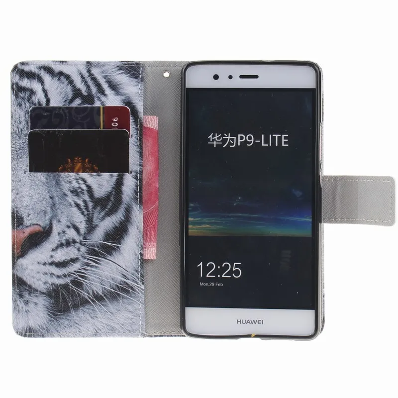 Чехол для Fundas huawei P9 Lite Mini P10 P8 Lite Y3 Y5 Honor 8 9 чехол с тигром, совой, ветровым колокольчиком, роскошный откидной Чехол DP26F