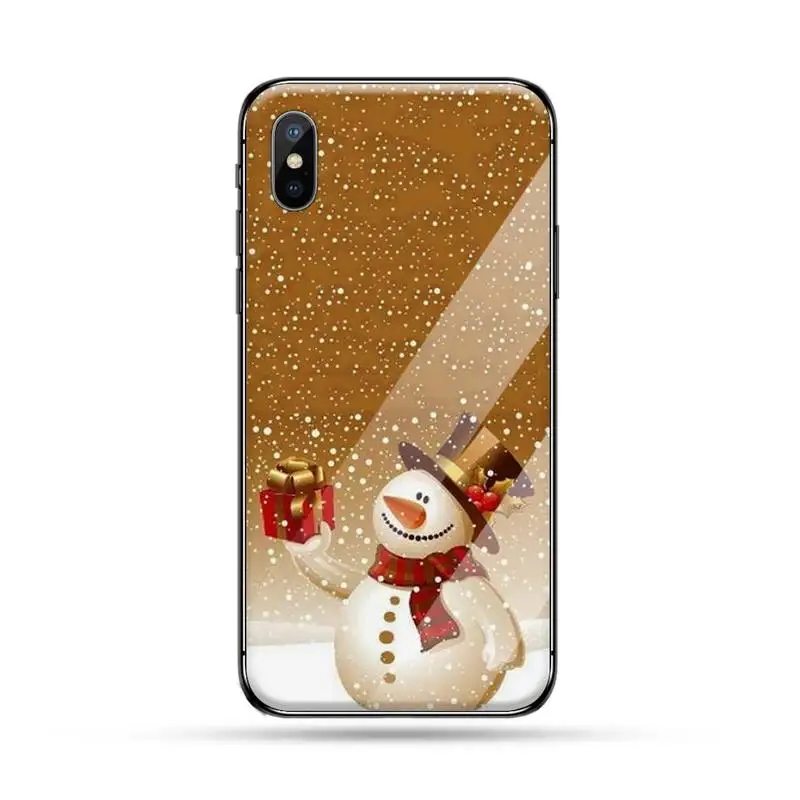 

Christmas New Year gifts elk snow Phone Case Tempered glass For iphone 6 6S 7 8 plus X XS XR 11 12 mini PRO MAX