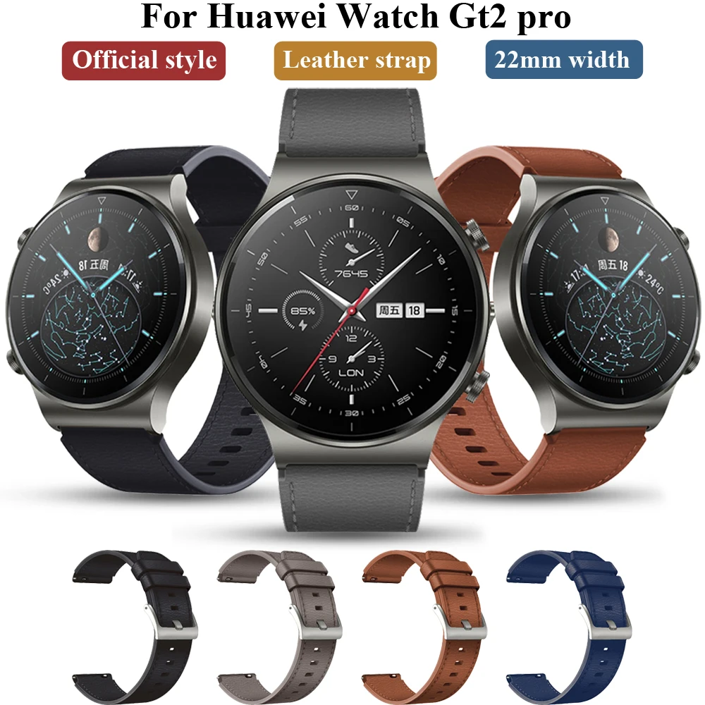 

Ремешок кожаный для Huawei watch gt2 pro gt 2 46 мм, оригинальный браслет для Huawei GT3 runner 46 мм, 22 мм