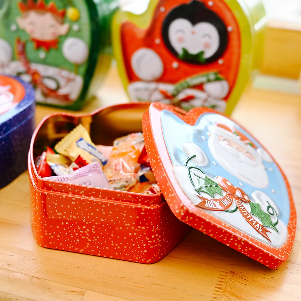

Creative Christmas Candy Tin Multipurpose Sealed Tinplate Box Colorful Xmas Cookie Packaging Jar can CSV