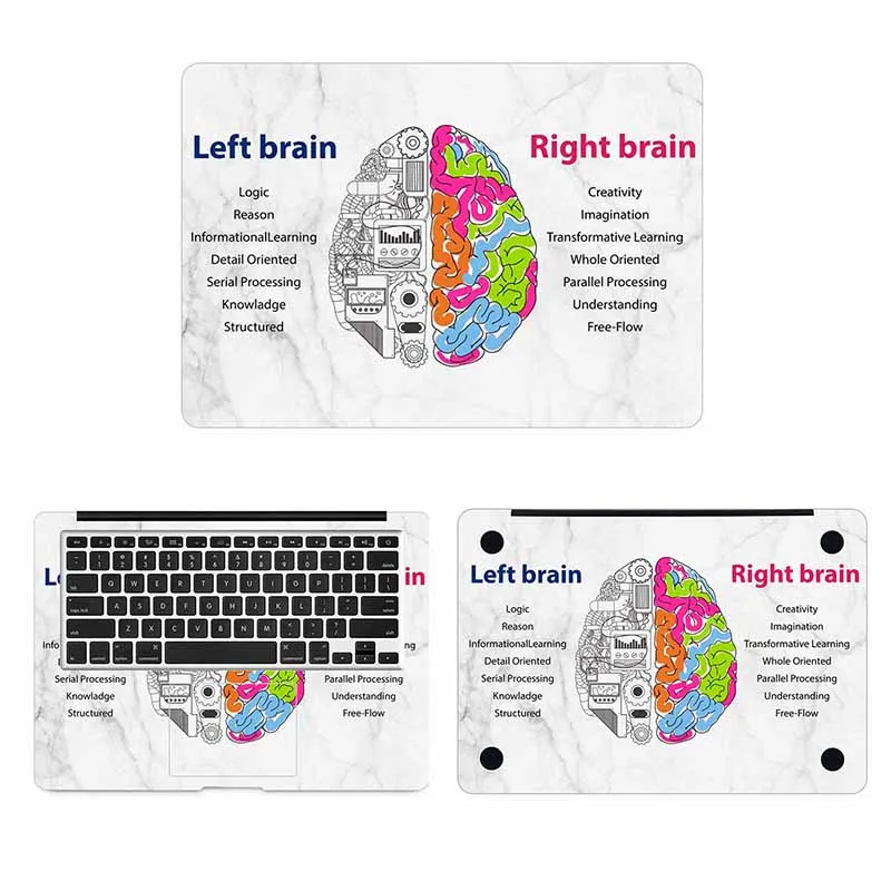 Мраморный мозга Мощность Полный кожного покрова для Macbook Pro 16 &quotAir Retina 11 12 13 15