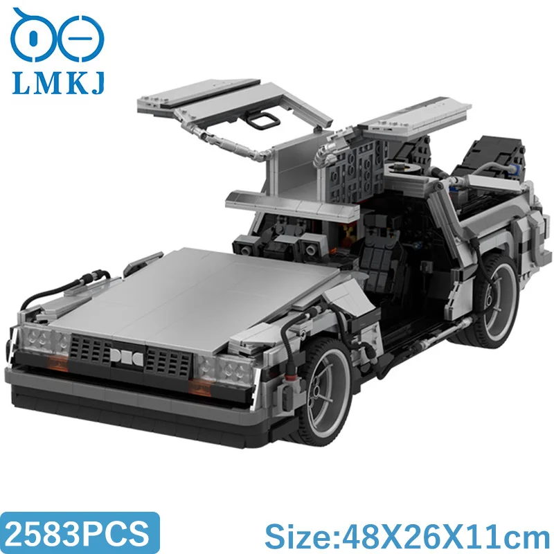 

City Time Travel Classic Movies Back to The Future 1985 Time Machine Technical Car MOC Model Building Blocks Toys For Kids Gifts