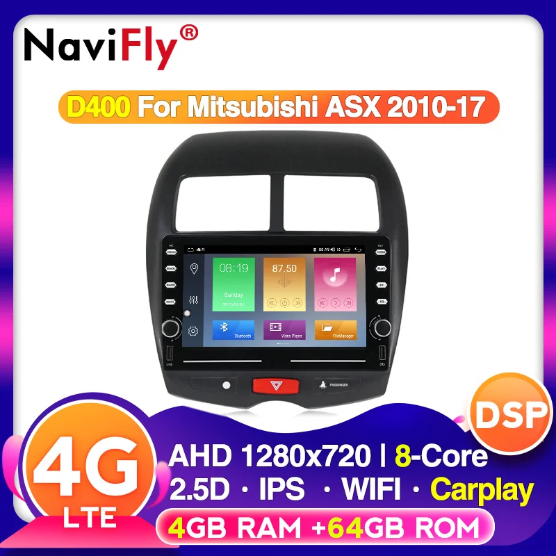 Navifly Голосовое управление Android автомобильное радио для Mitsubishi ASX 2010-2017 GPS навигация